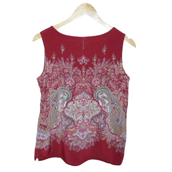 Talbots Sleeveless Multi Color Floral Paisley Print Top - Small - Picture 4 of 8